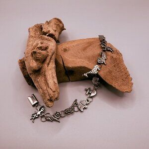 Vintage Sterling Silver 925 'Noah's Ark' Bracelet